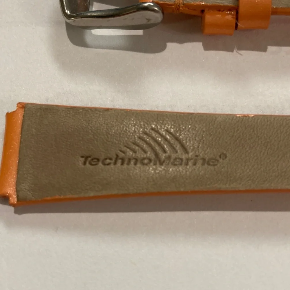 TechnoMarine watch strap, calfskin, 13R, pinkish orange color
